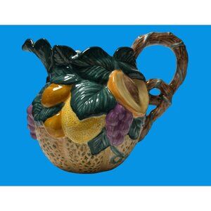 Vintage Fitz and Floyd Fruit Pitcher Textured Finish Decorative Kitchenware